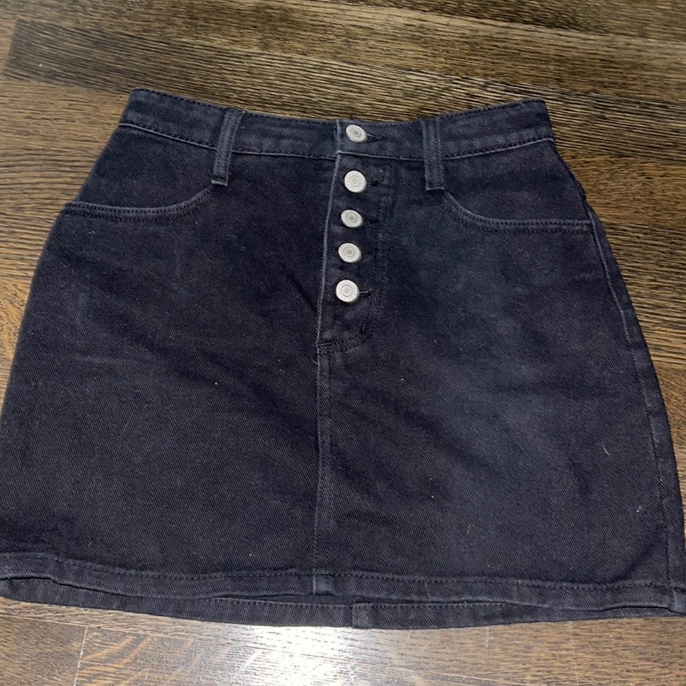 brandy melville black denim mini skirt